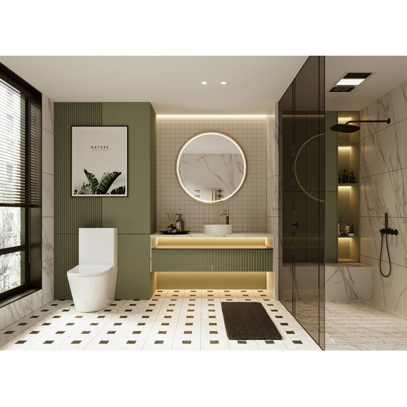 Унитаз-компакт безободковый Abber Bequem AC1112 с крышкой микролифт, Цвет производителя: белый - фото 8