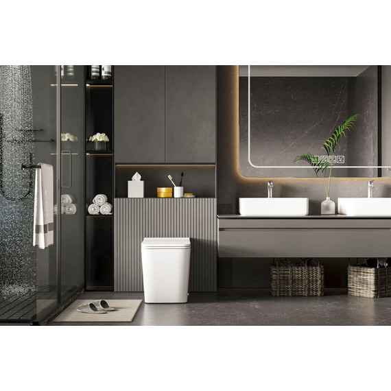 Унитаз приставной безободковый импульсный Abber Rechteck AC1212P с крышкой микролифт (выпуск вертикальный) - фото 9