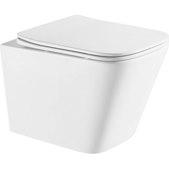 Унитаз подвесной безободковый Azario Teramo AZ-0052-UQ с крышкой микролифт (Система смыва торнадо) - фото 2