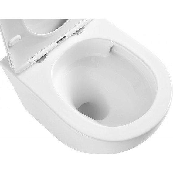 Унитаз подвесной безободковый Azario Teramo AZ-0053-UQ с крышкой микролифт (Система смыва торнадо) - фото 5