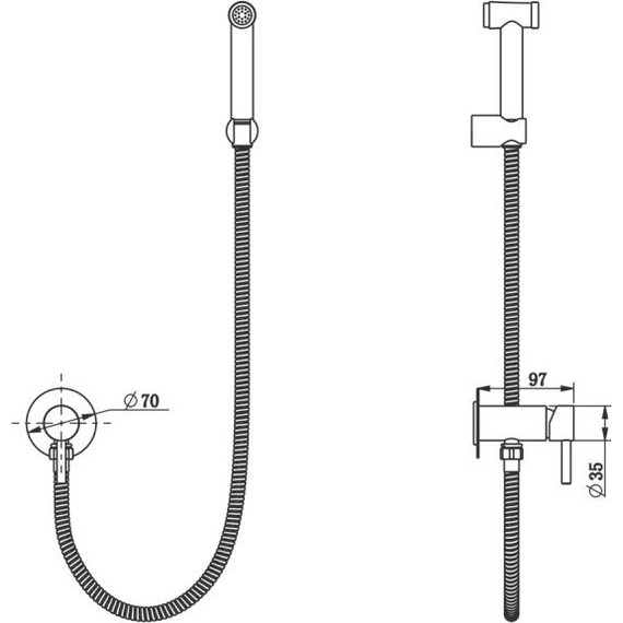 Набор для гигиенического душа Bronze de Luxe Scandi 14512B, черный матовый - фото 2