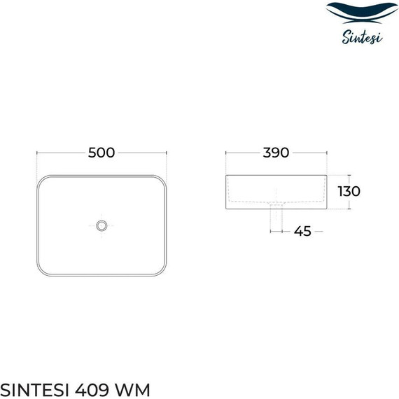 Раковина-чаша Sintesi 50 см SIN-LVB-APP-409WM, белый матовый - фото 2