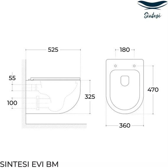 Инсталляция с подвесным унитазом комплект: Grohe Rapid SL 38772001 с подвесным безободковым унитазом Sintesi Evi SIN-TS-EVI-151BM сиденье микролифт, крепление, кнопка смыва хром - фото 9