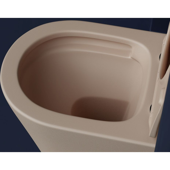 Унитаз подвесной Ceramicanova Balearica Rimless CN6000MC с тонкой крышкой микролифт, капучино матовый, Цвет производителя: коричневый - фото 5