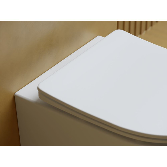 Унитаз подвесной Ceramicanova Balearica Rimless CN6000MW с тонкой крышкой микролифт, белый матовый - фото 5