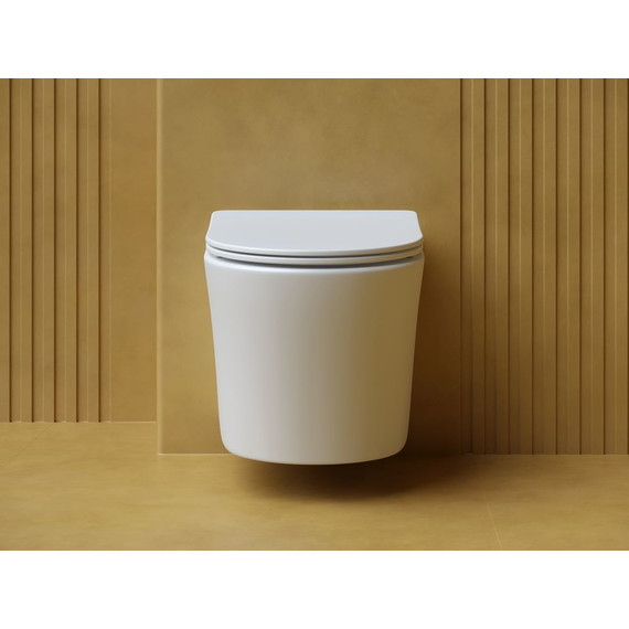 Унитаз подвесной Ceramicanova Balearica Rimless CN6000MW с тонкой крышкой микролифт, белый матовый - фото 6