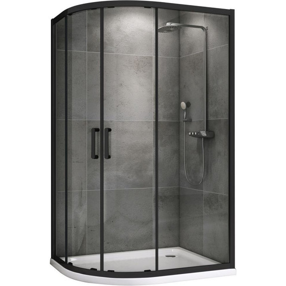 Душевое ограждение Abber Schwarzer Diamant 110x80 см AG01118B, чёрный/прозрачное - фото 