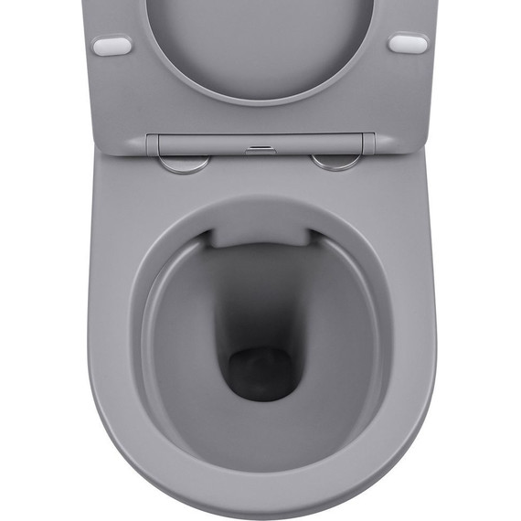 Унитаз подвесной безободковый Vincea Globo VT1-14SMG с крышкой микролифт, серый матовый, Цвет производителя: серый - фото 7