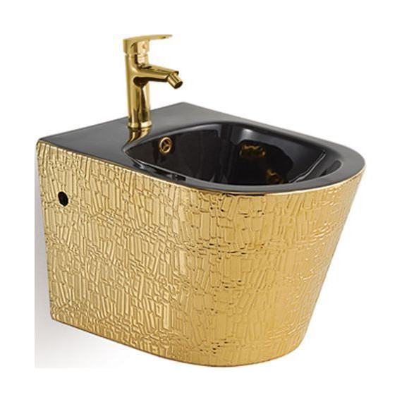 Биде подвесное Vincea Piatti VB1-11G1B, золото/черный - фото 