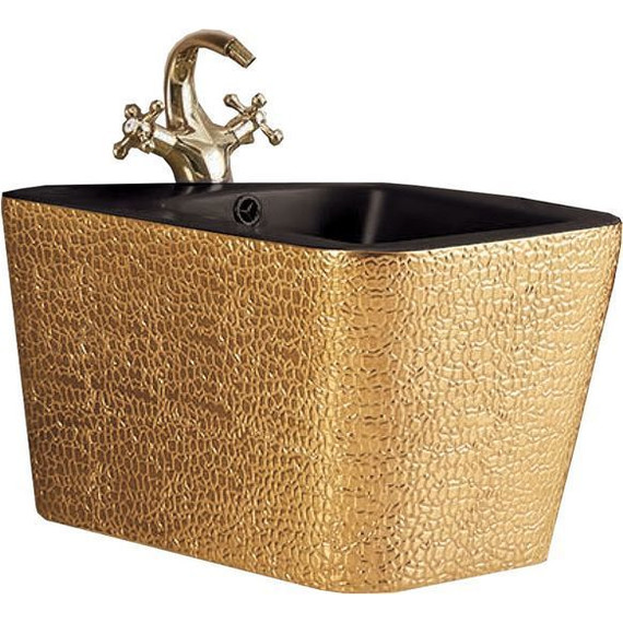 Биде подвесное Vincea Q-Line VB1-12G1B, золото/черный - фото 