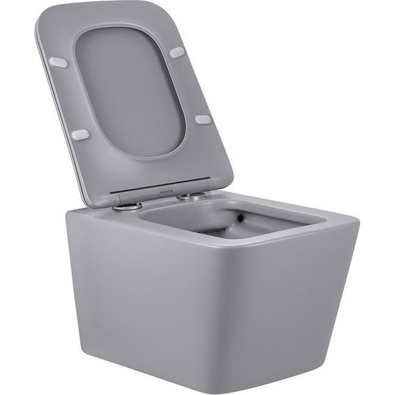 Унитаз подвесной безободковый Vincea Q-Line VT1-12MG с крышкой микролифт, серый матовый, Цвет производителя: серый - фото 5