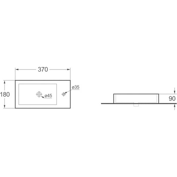Раковина подвесная Vincea 37 см VBS-133R - фото 2