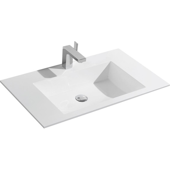 Тумба подвесная с раковиной Vincea Luka 80 см VMC-2L800GS (раковина белая VCB-13800W), серый камень - фото 7