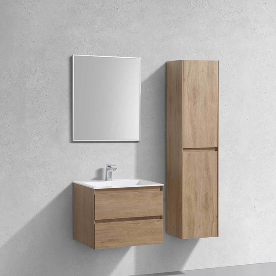 Тумба подвесная с раковиной Vincea Luka 60 см VMC-2L600NO (раковина белая VCB-13600W), натуральный дуб - фото 5