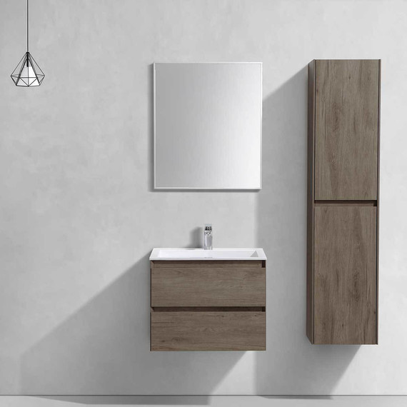 Тумба подвесная с раковиной Vincea Luka 60 см VMC-2L600RO (раковина белая VCB-13600W), тёмный дуб - фото 6