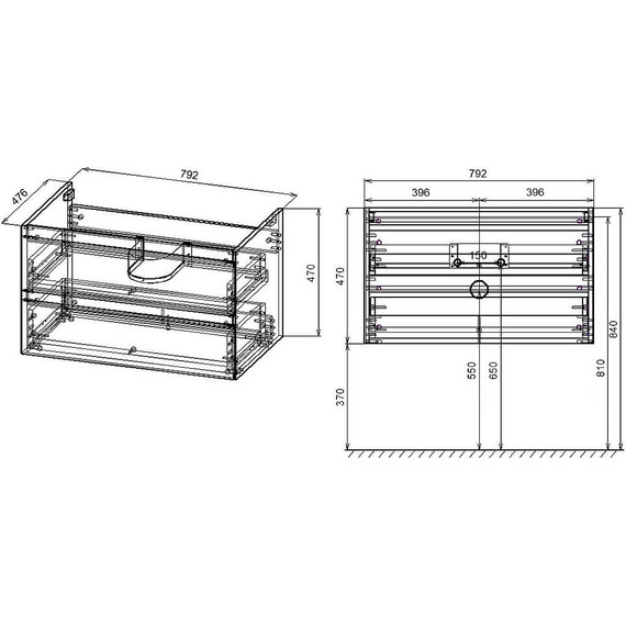 Тумба подвесная с раковиной Vincea Luka 80 см VMC-2L800TO (раковина черная VCB-13800B), дуб табак - фото 7