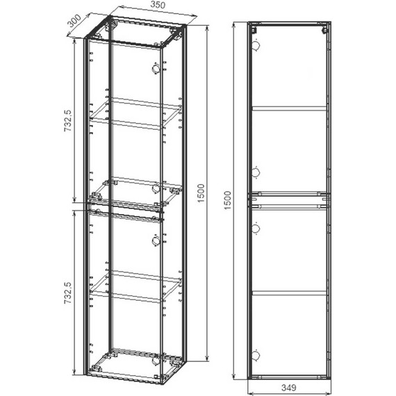 Пенал подвесной Vincea Chiara/Luka 35 см VSC-2CL150TO, дуб табак - фото 4