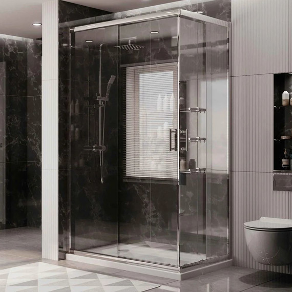 Душевое ограждение Ambassador Kingston 100x80 см 14011120, хром/прозрачное - фото 2