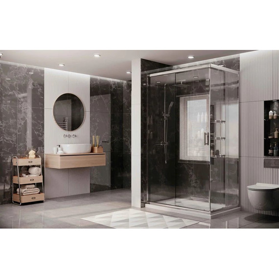 Душевое ограждение Ambassador Kingston 100x80 см 14011120, хром/прозрачное - фото 3