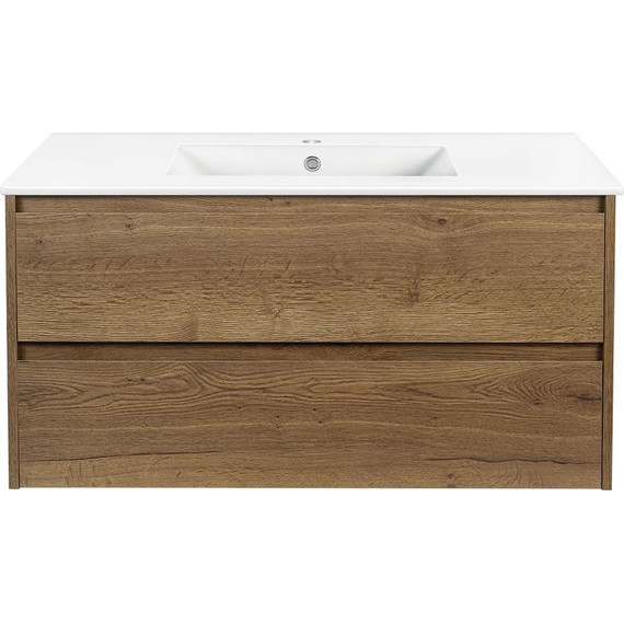 Тумба подвесная с раковиной Vincea Gio 100 см VMC-2G100TO, дуб табак - фото 5