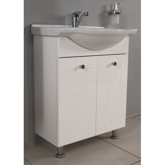 Тумба напольная с раковиной Акватон ЛИАНА 65 см 1A1657K0LL010, белый - фото 4