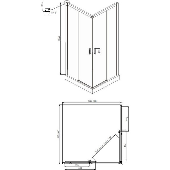 Душевое ограждение Ambassador Queen 90x90 см 11011104, хром/прозрачное - фото 8