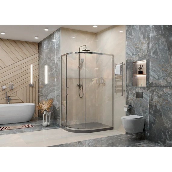 Душевое ограждение Ambassador Kingston 110x80 см 14011116, хром/прозрачное - фото 3