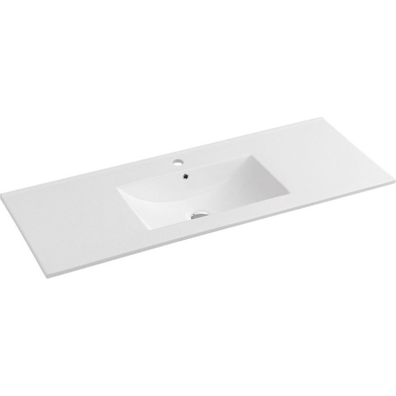 Тумба подвесная с раковиной Vincea Mia 120 см VMC-2MC120GW, белый глянец - фото 4