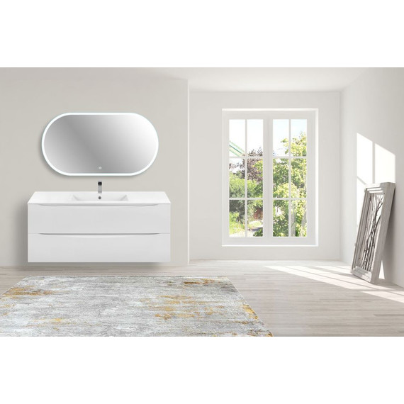 Тумба подвесная с раковиной Vincea Mia 120 см VMC-2MC120GW, белый глянец - фото 3