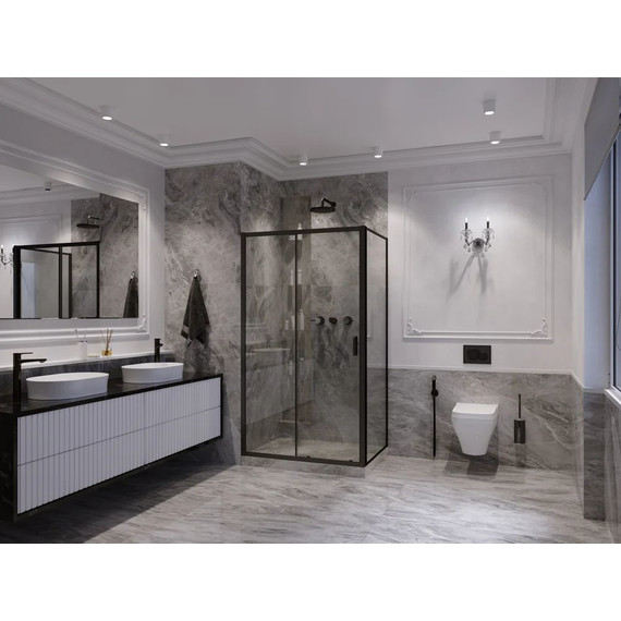 Душевое ограждение Ambassador Forsa 160x100 см 17021222AB-100AB, чёрный/прозрачное - фото 3