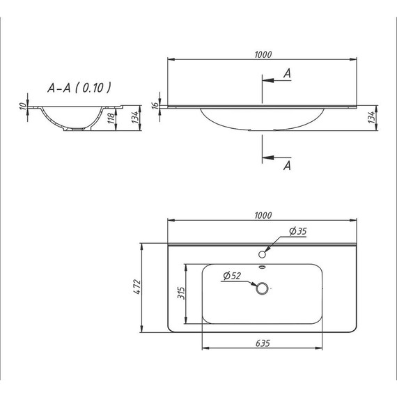 Тумба подвесная с раковиной Vincea Vico 100 см VMC-2V100BT, бетон - фото 10