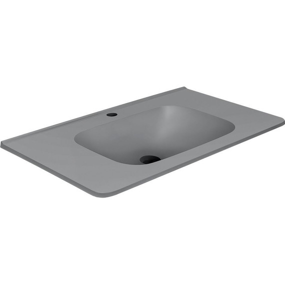 Тумба подвесная с раковиной Vincea Vico 80 см VMC-2V800GW (раковина серая VCB-2VP800G), белый глянец - фото 3