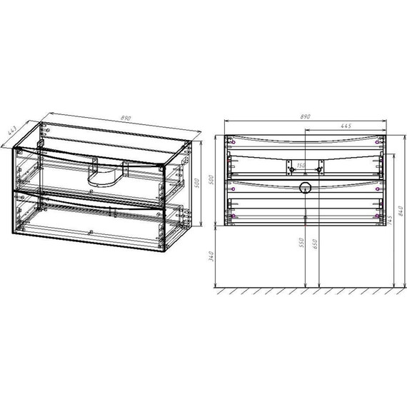 Тумба подвесная с раковиной Vincea Mia 90 см VMC-2MA900VO (раковина белая VCB-3M900W), дуб винтаж - фото 13