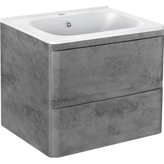 Тумба подвесная с раковиной Vincea Vico 60 см VMC-2V600BT (раковина белая VCB-2VP600W), бетон - фото 3
