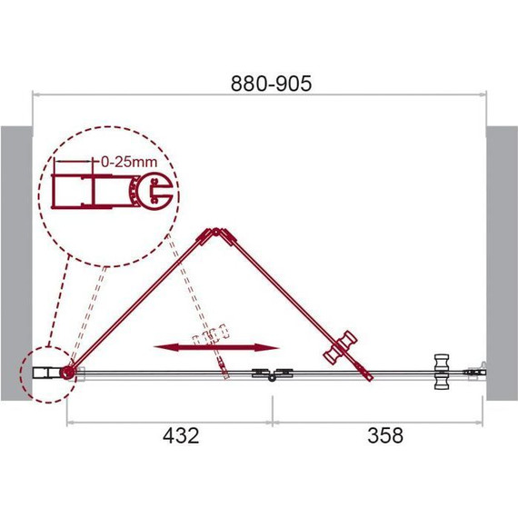 Душевая дверь BelBagno 90 см ALBANO-BS-12-90-C-Cr, хром/прозрачное - фото 9