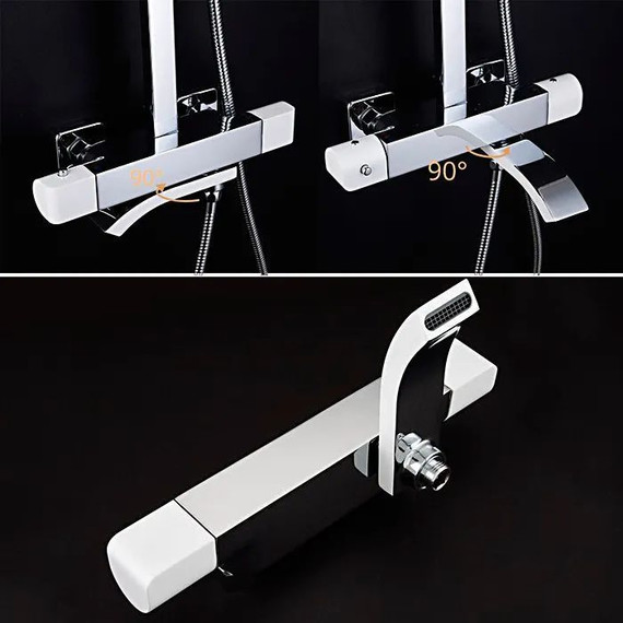 Душевая стойка с термостатом Gappo G2407-50, белый/хром - фото 10