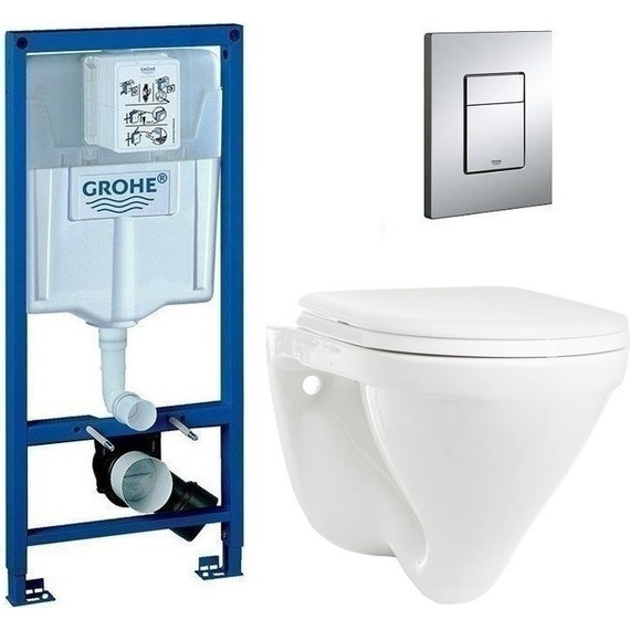 Инсталляция Grohe Rapid SL 38772001 с подвесным унитазом Sanita Luxe Attica WC.WH/Attica/DM/WHT.G/S1 - фото 