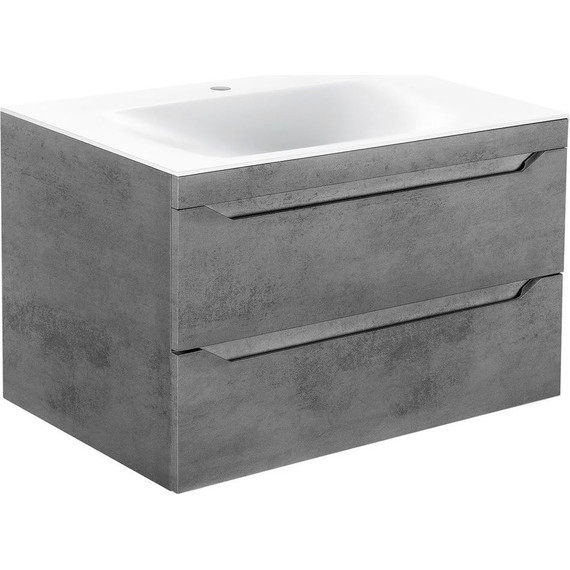 Тумба подвесная с раковиной Vincea Fine 80 см VMC-2F800BT, бетон - фото 2