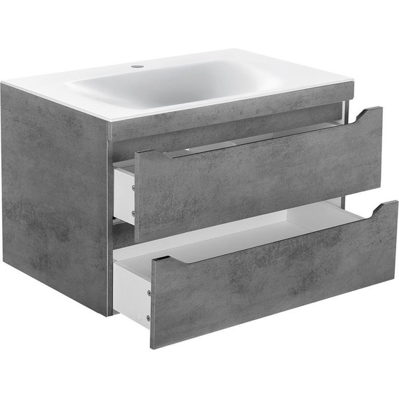 Тумба подвесная с раковиной Vincea Fine 80 см VMC-2F800BT, бетон - фото 3