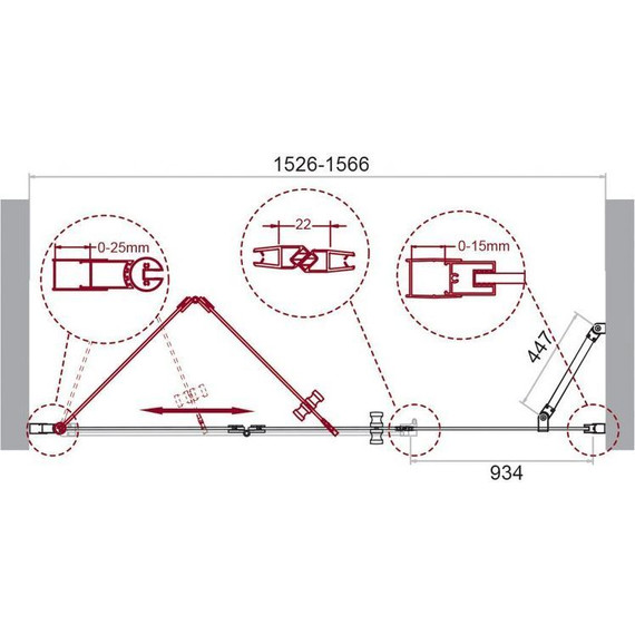 Душевая дверь BelBagno 160 см ALBANO-BS-13-100+60-C-Cr, хром/прозрачное - фото 9