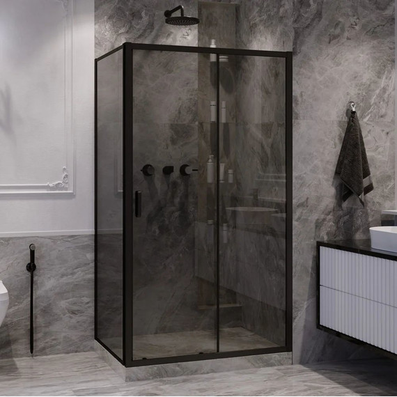 Душевое ограждение Ambassador Forsa 150x100 см 17022221ABB-100ABB, чёрный/тонированное - фото 2