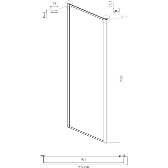 Душевое ограждение Ambassador Forsa 160x100 см 17022222ABB-100ABB, чёрный/тонированное - фото 8