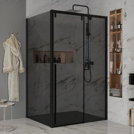 Душевое ограждение Ambassador Intense 120x110 см 110022201IBB-110IBB (стекло 8 мм) чёрный/тонированное - фото 