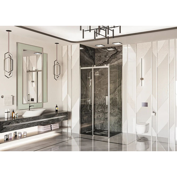 Душевое ограждение Ambassador Benefit 140x120 см 19021103HX-120HX (стекло 8 мм) хром/прозрачное - фото 3