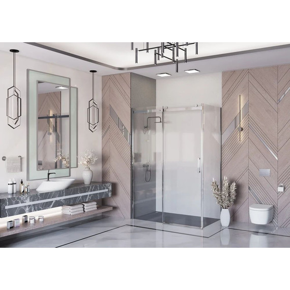 Душевое ограждение Ambassador Benefit 160x110 см 19021105HX-110HX (стекло 8 мм) хром/прозрачное - фото 3