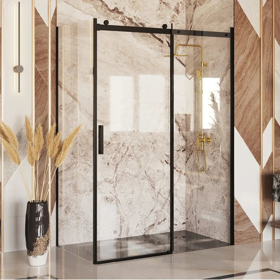 Душевое ограждение Ambassador Benefit 160x90 см 19021205HB-90HB (стекло 8 мм) чёрный/прозрачное - фото 2