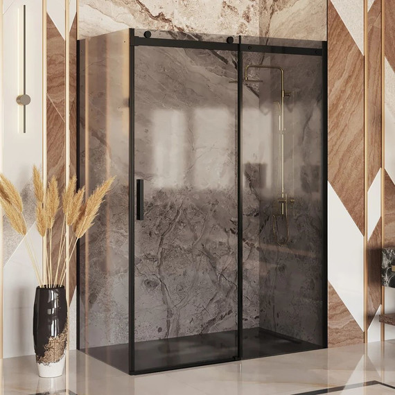 Душевое ограждение Ambassador Benefit 160x90 см 19022205HBB-90HBB (стекло 8 мм) чёрный/тонированное - фото 2