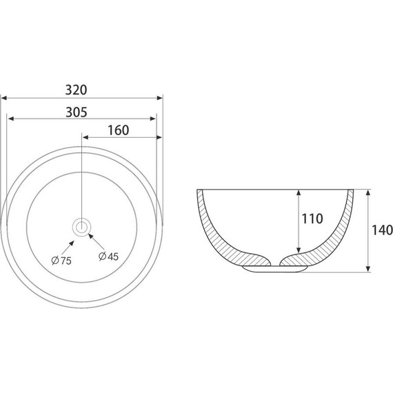Раковина-чаша Abber Bequem 32 см AC2106MG, серый матовый - фото 3