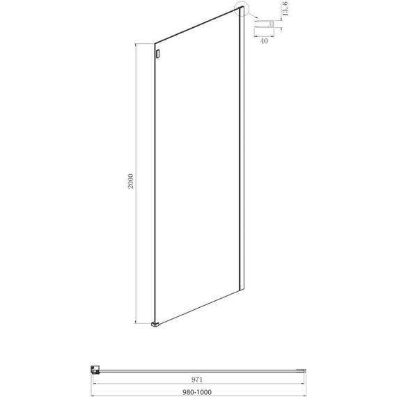 Душевое ограждение Ambassador Benefit 150x100 см 19021204HB-100HB (стекло 8 мм) чёрный/прозрачное - фото 5