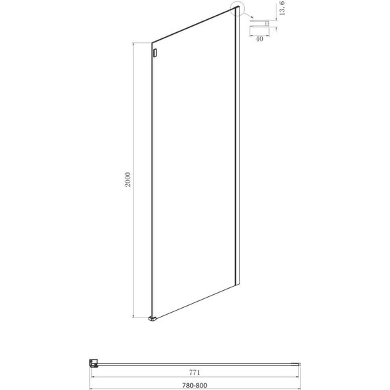 Душевое ограждение Ambassador Benefit 130x80 см 19022202HBB-80HBB (стекло 8 мм) чёрный/тонированное - фото 9